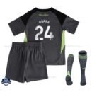 Manchester United ONANA 24 Goalkeeper Kids Cheap Football Kit 2025/26 - back view with socks
