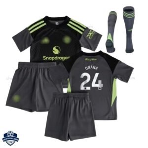 Manchester United ONANA 24 Goalkeeper Kids Cheap Football Kit 2025/26 - Overview with socks