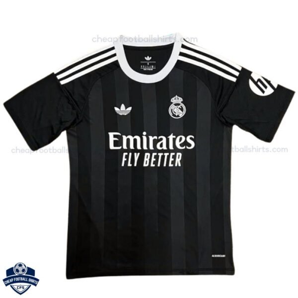 Real Madrid Black Goalkeeper Men Football Shirt 25/26 - front view