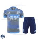 Real Madrid Blue Training Kids Football Kit 25/26 - front view