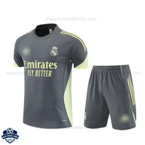 Real Madrid Grey Training Kids Football Kit 25/26 - front view