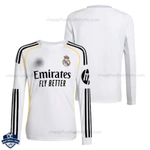 Real Madrid Home Men Football Shirt 25/26 Long Sleeve - overview