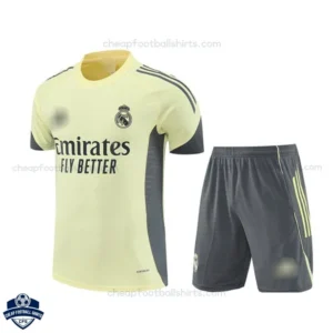 Real Madrid Yellow Training Kids Football Kit 25/26 - front view