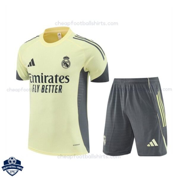 Real Madrid Yellow Training Kids Football Kit 25/26 - front view