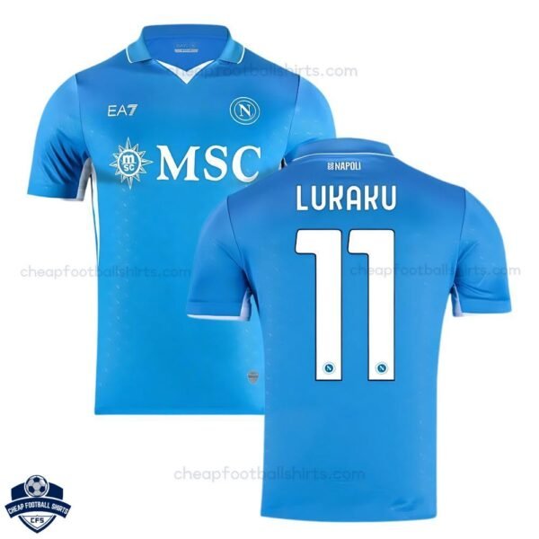 SSC Napoli Lukaku 11 Home Men Football Shirt 24/25 - overview
