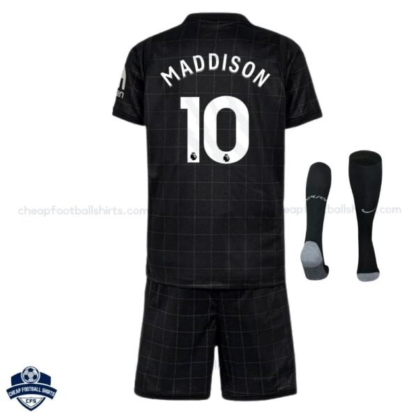Tottenham Hotspur MADDISON 10 Away Kids Cheap Football Kit 2025/26 - back view with socks