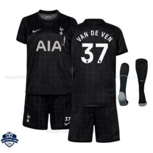 Tottenham Hotspur VAN DE VEN 37 Away Kids Cheap Football Kit 2025/26 - Overview with socks