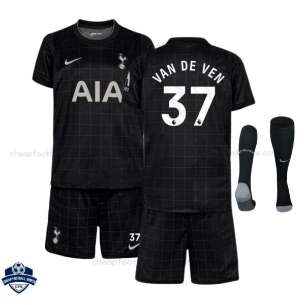 Tottenham Hotspur VAN DE VEN 37 Away Kids Cheap Football Kit 2025/26 - Overview with socks