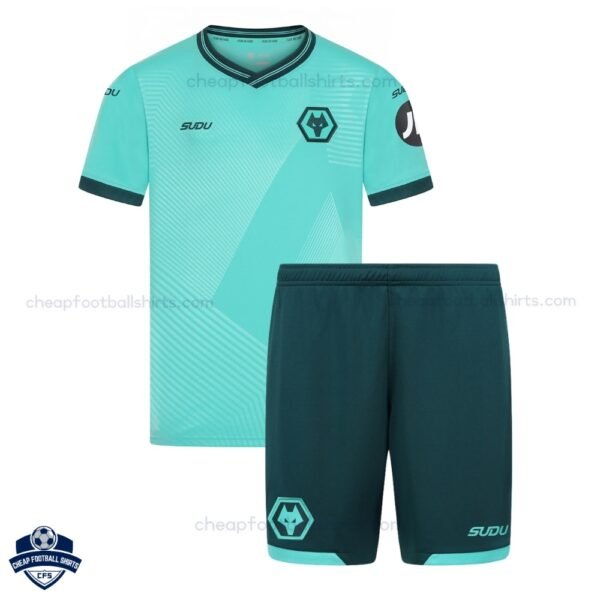Wolves Away Kids Football Kit 25/26 - Front View