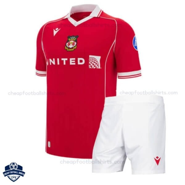 Wrexham Home Kids Football Kit 25/26 - Front View