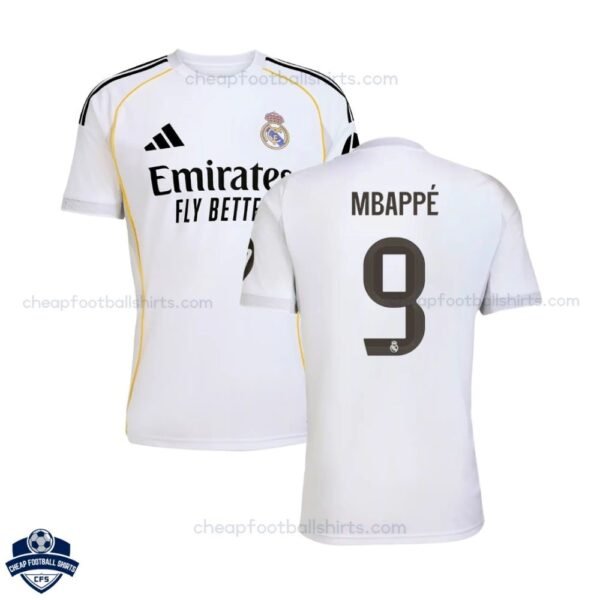 Real Madrid Home Men Football Shirt 25/26 MBAPPE 9