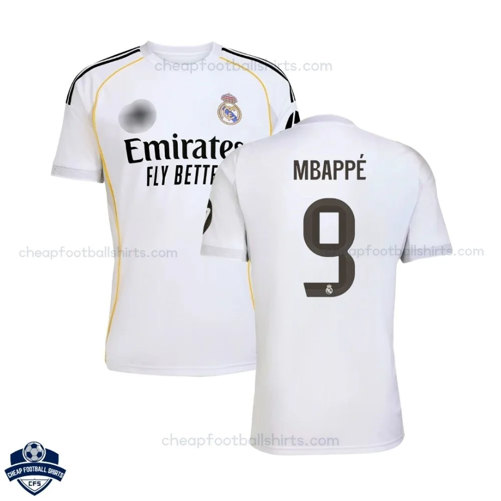 Real Madrid Home Men Football Shirt 25/26 MBAPPE 9
