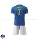 Brazil Away Kids Football Kit 24/25 VINI JR. 7 - Back View
