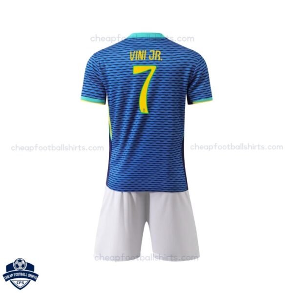 Brazil Away Kids Football Kit 24/25 VINI JR. 7 - Back View