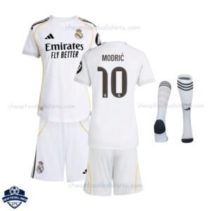 Real Madrid Home Kids Football Kit 25/26 MODRIC 10