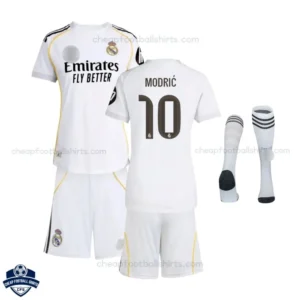 Real Madrid Home Kids Football Kit 25/26 MODRIC 10