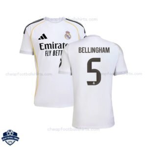 Real Madrid Home Men Football Shirt 25/26 BELLINGHAM 5