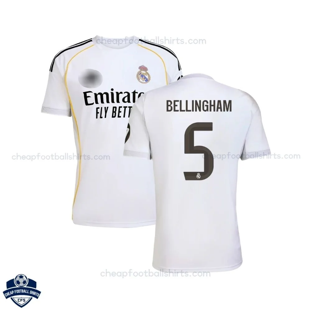 Real Madrid Home Men Football Shirt 25/26 BELLINGHAM 5