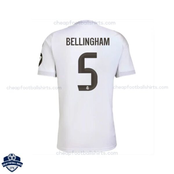 Real Madrid Home Men Football Shirt 25/26 BELLINGHAM 5 - Back View