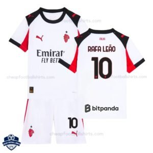 AC Milan RAFA LEÃO 10 Away Kids Cheap Football Kit 2025/26