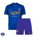 AS Monaco Away Kids Football Kit 25/26 - Front View