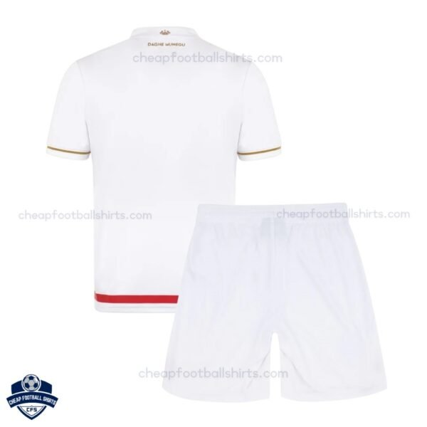 AS Monaco Home Kids Cheap Football Kit 2025/26 - Back View