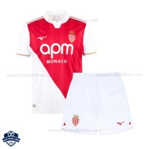 AS Monaco Home Kids Cheap Football Kit 2025/26 - Front View