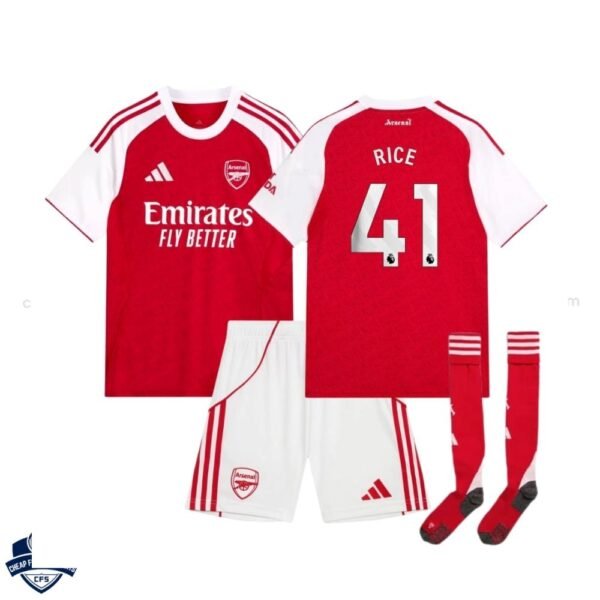 Arsenal Home Kids Football Kit 25/26 RICE 41