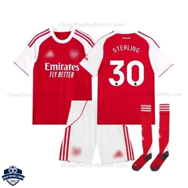 Arsenal Home Kids Football Kit 25/26 STERLING 30