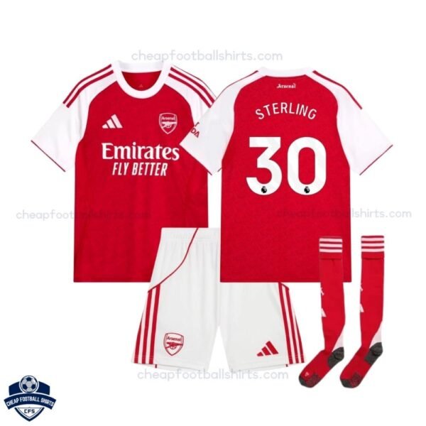 Arsenal Home Kids Football Kit 25/26 STERLING 30