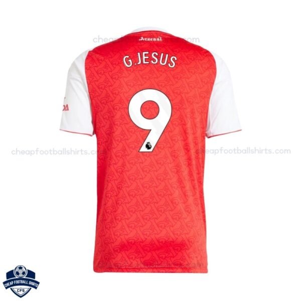 Arsenal Home Men Football Shirt 25/26 G.JESUS 9 - Back View