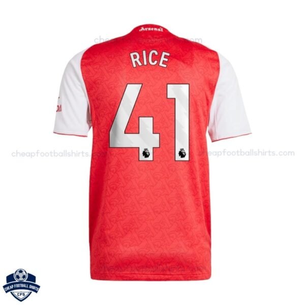 Arsenal Home Men Football Shirt 25/26 RICE 41 - Back View