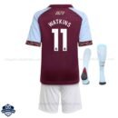 Aston Villa WATKINS 11 Home Kids Football Kit 25/26 with socks - back view
