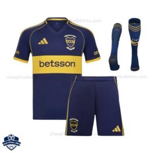 Boca Juniors Home Kids Cheap Football Kit 2025/26 - Front View