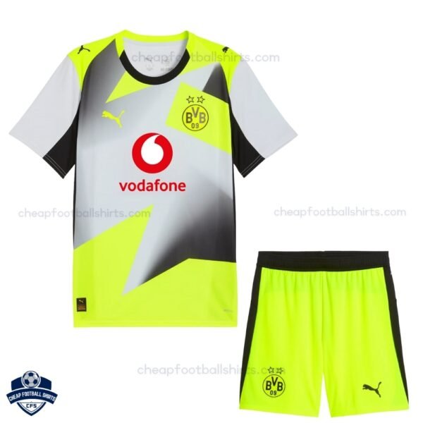 Dortmund Away Kids Football Kit 25/26 - Front View