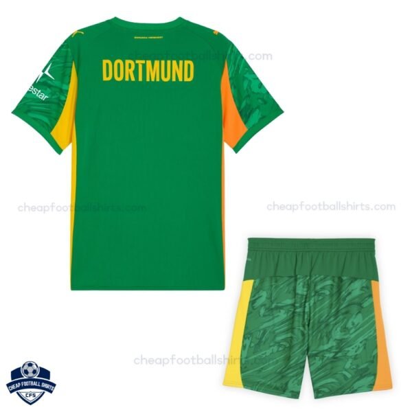 Dortmund Green Goalkeeper Kids Football Kit 25/26 - Back View