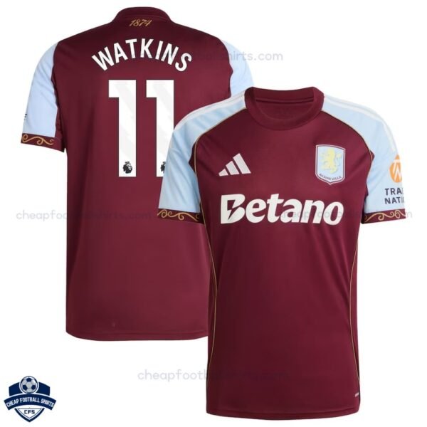 Aston Villa WATKINS 11 Home Football Shirts 25/26