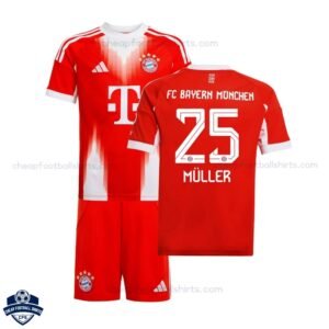 Bayern Munich Home Kids Football Kit 25/26 MULLER 25