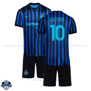 Inter Milan Home Kids Cheap Football Kit 2025/26 LAUTARO 10