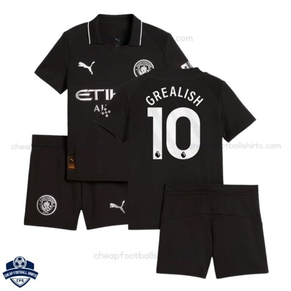 Manchester City Away Kids Football Kit 25/26 GREALISH 10