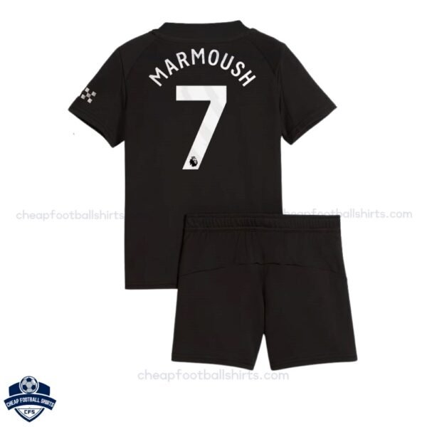 Manchester City Away Kids Football Kit 25/26 MARMOUSH 7 - Back View