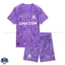 Olympique Marseille Goalkeeper Kids Football Kit 25/26 - front view