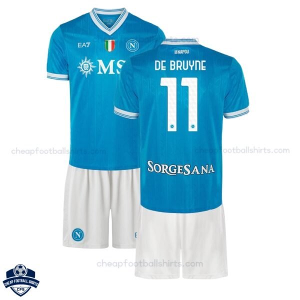 SSC Napoli DE BRUYNE 11 Home Kids Football Kit 25/26