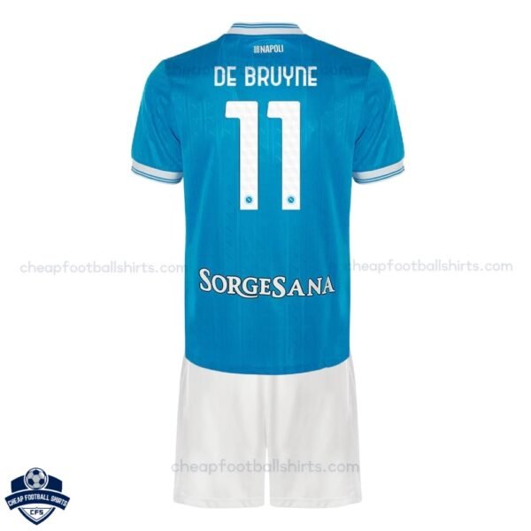 SSC Napoli DE BRUYNE 11 Home Kids Football Kit 25/26 - Back View