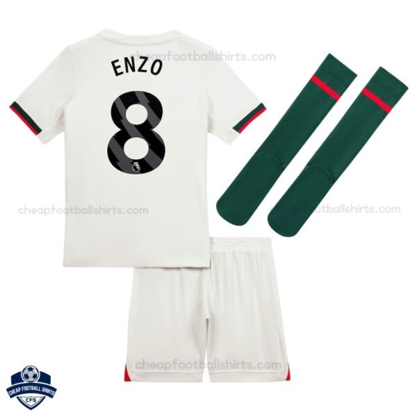 Chelsea ENZO 8 Away Kids Cheap Football Kit 2025/26 - Back View