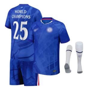Chelsea CHAMPIONS 25 Home Kids Football Kit 25/26