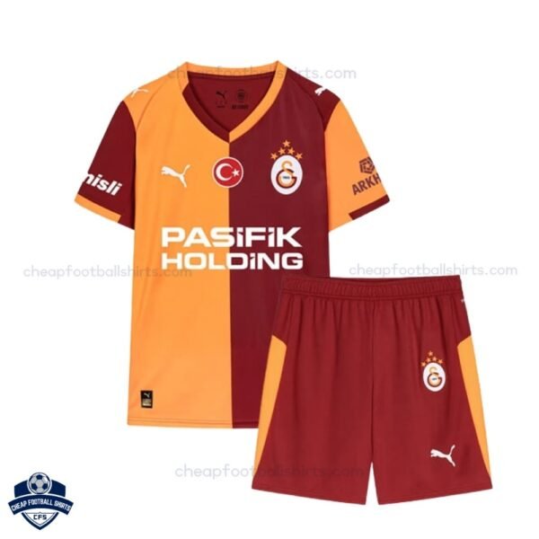 Galatasaray Home Kids Cheap Football Kit 2025/26 - Front View