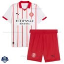 Girona Home Kids Cheap Football Kit 2025/26 - Front View