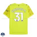Manchester City EDERSON M. 31 Yellow Goalkeeper Cheap Football Shirts 2025/26 - Back View