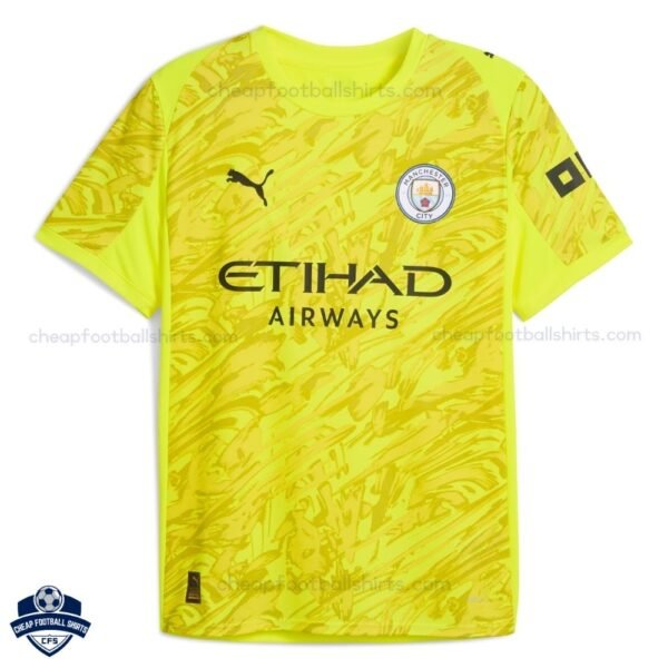 Manchester City EDERSON M. 31 Yellow Goalkeeper Cheap Football Shirts 2025/26 - Front View